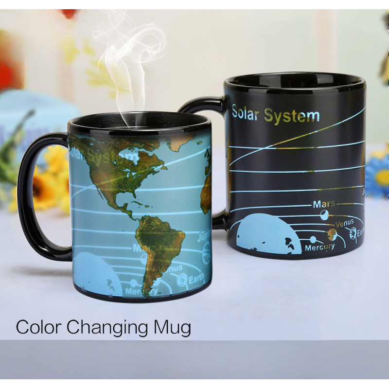 Solar System Earth Color Changing Cup|World Map Mug|Creative Thermal ...