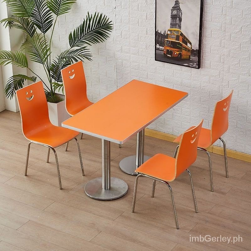 Fast Food Table and Chair Combination Snack Restaurant Milk Tea Shop ...