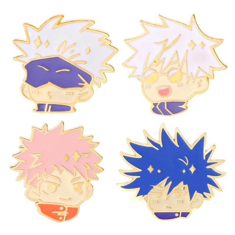 2-6pcs/set Jujutsu Kaisen Enamel Pins Anime Set Brooches Gojo Satoru ...