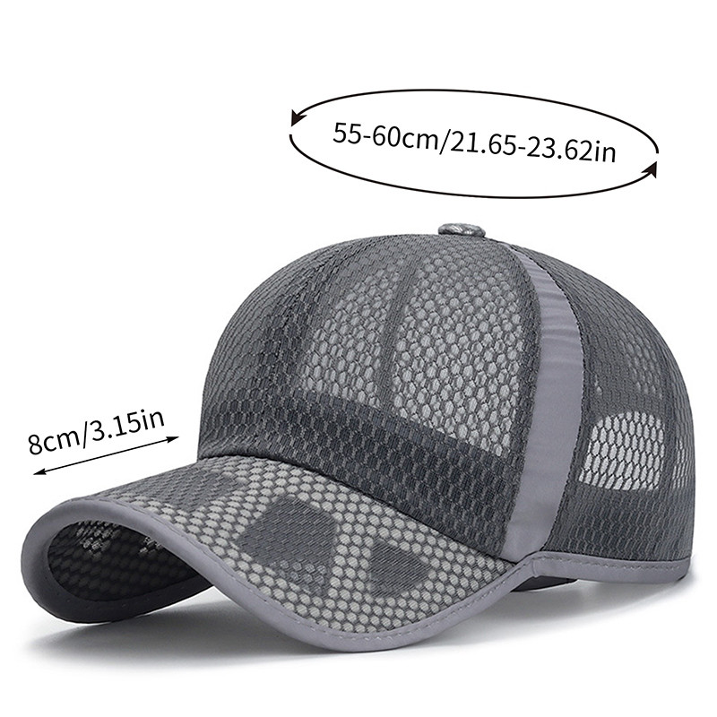 Men's Mesh Baseball Cap Breathable Summer Caps Dad Hat Outdoor Fishing ...