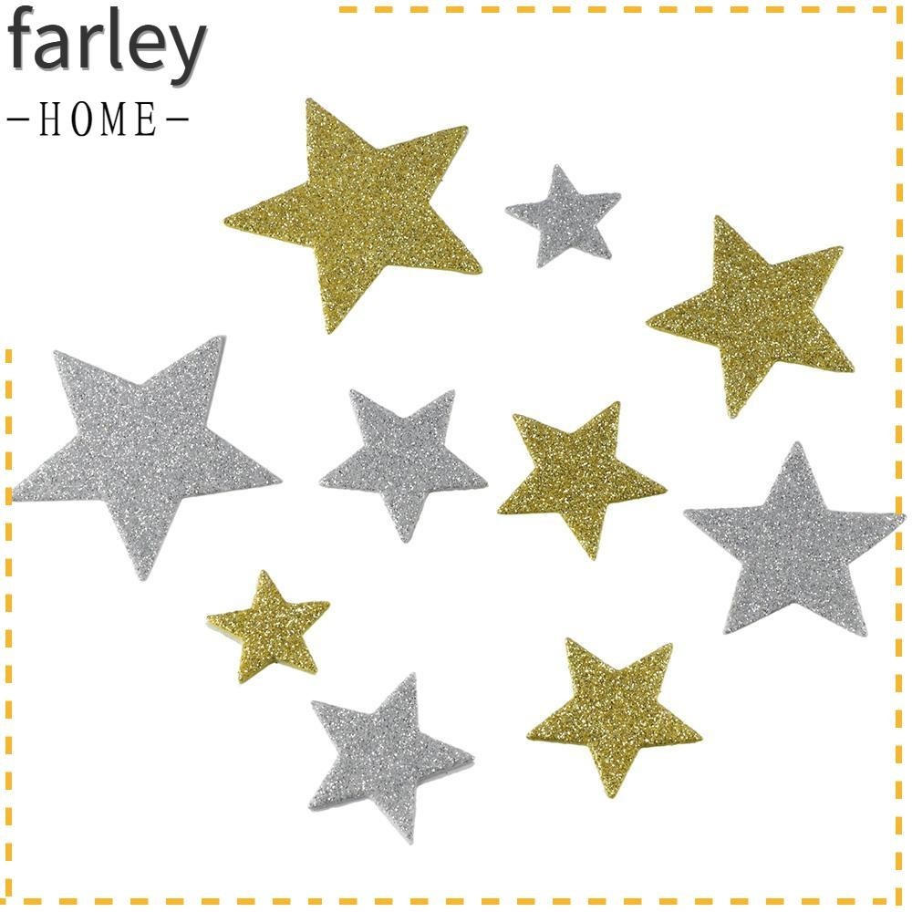 FARLEY 200pcs Glitter Star Foam Stickers, Paper Silver and Gold Sparkly ...