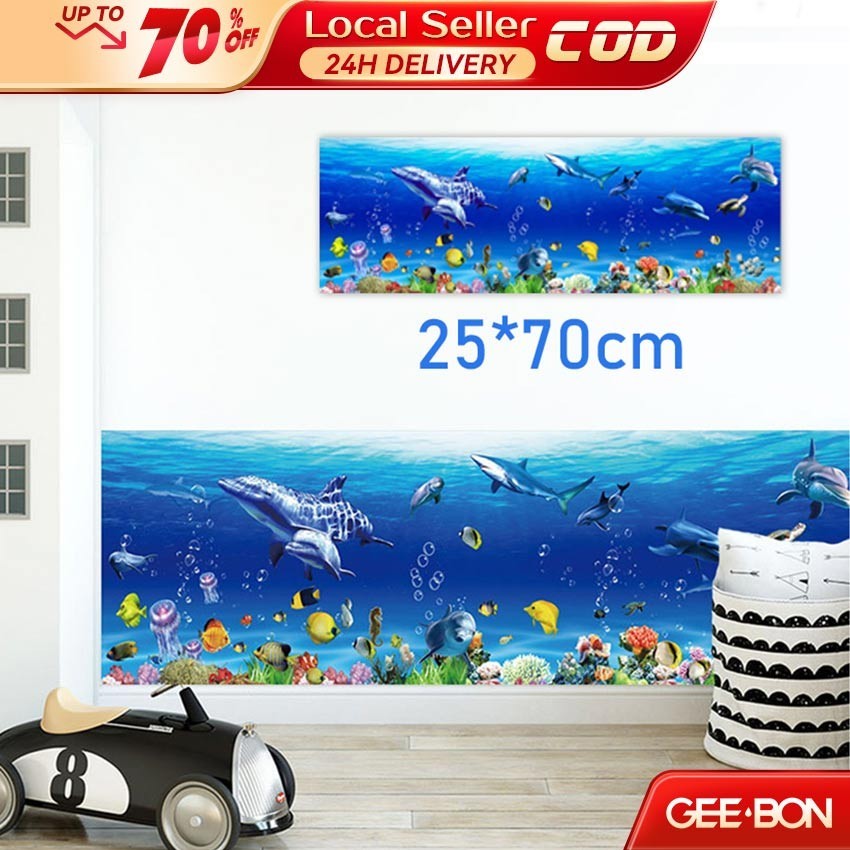 GEEBON Sea World Wall Stickers The World Under Sea Wallpaper Decals for ...