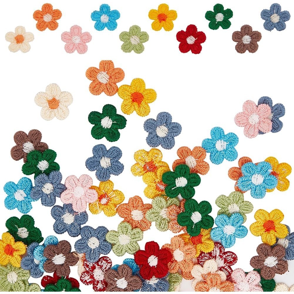 30Pcs Mix Color Flower Patches Repair Sew On Patches DIY Appliques 1 ...