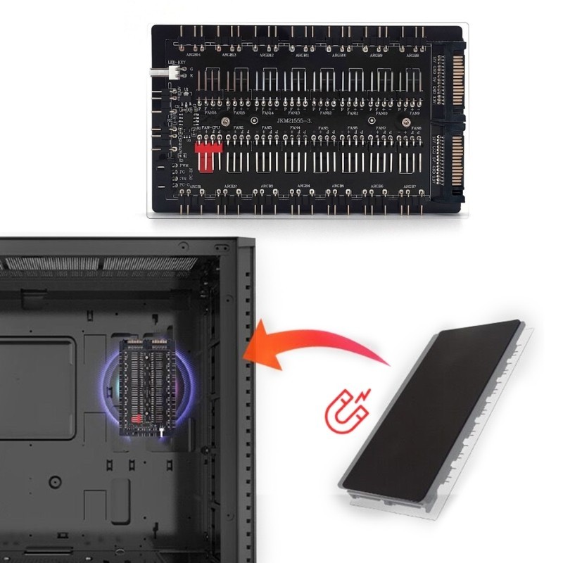 R* PWM Fan ARGB LED 2 in 1 Adapters Controllers 1 to 10 2 Way Splitters 5V 3PIN 4Pin Fan
