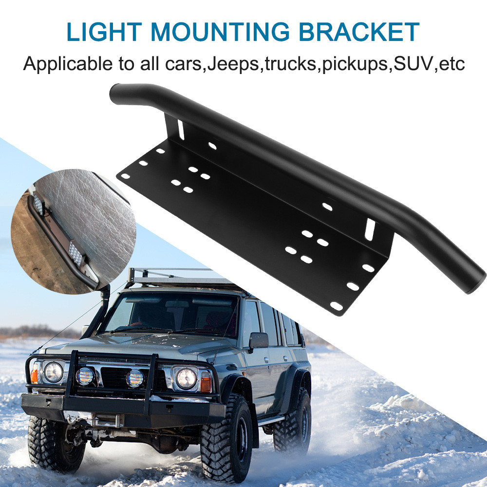 Front Bumper License Plate Off Road LED Light Bar Frame Holder Log ...