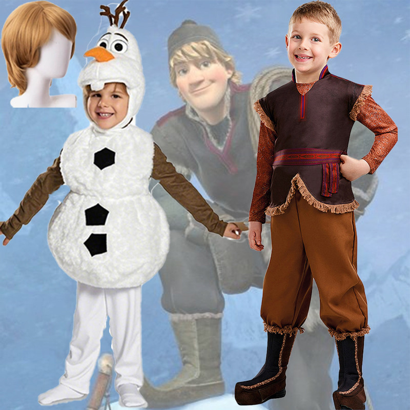 Disney Movies Frozen Kristoff Brown Cosplay Costume Top Pants for Kids ...