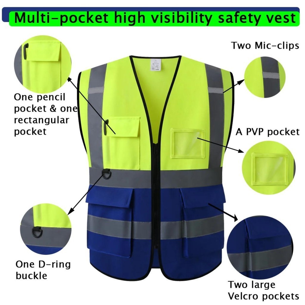 Reflective Safety Vest High Visibility XXXL Motorcycle Jacket Safety ...