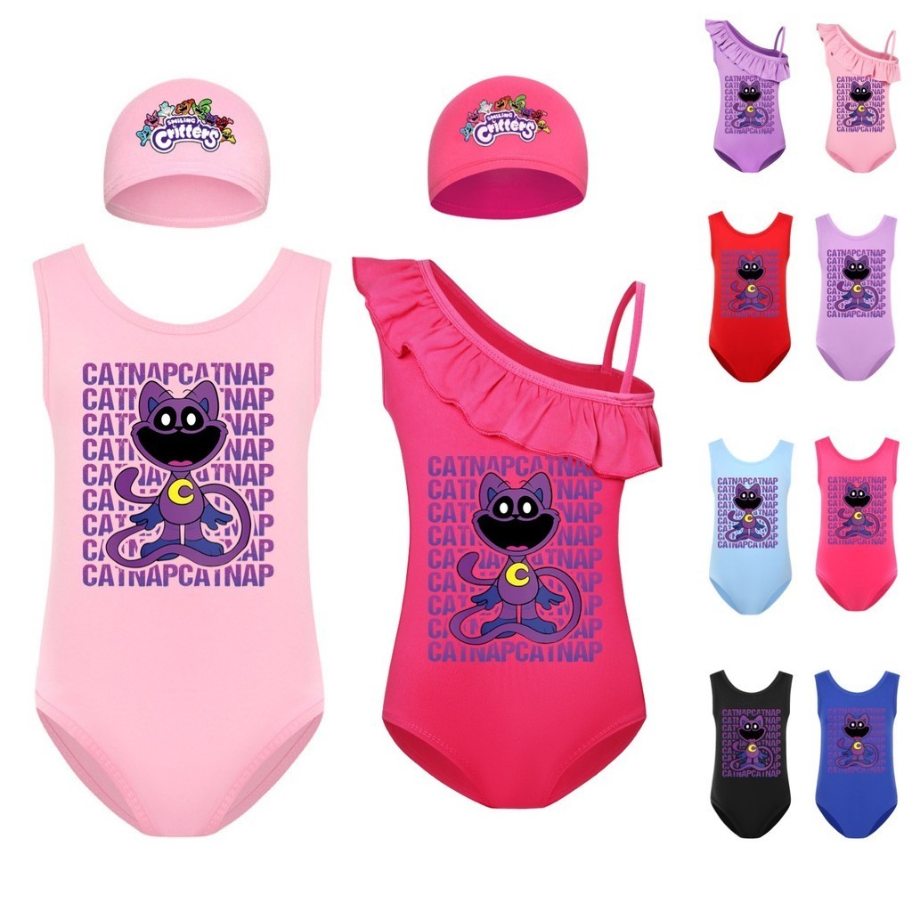 Smiling Critters Swimwear Kids Cartoon BeachWear with Cap 2pcs Set ...