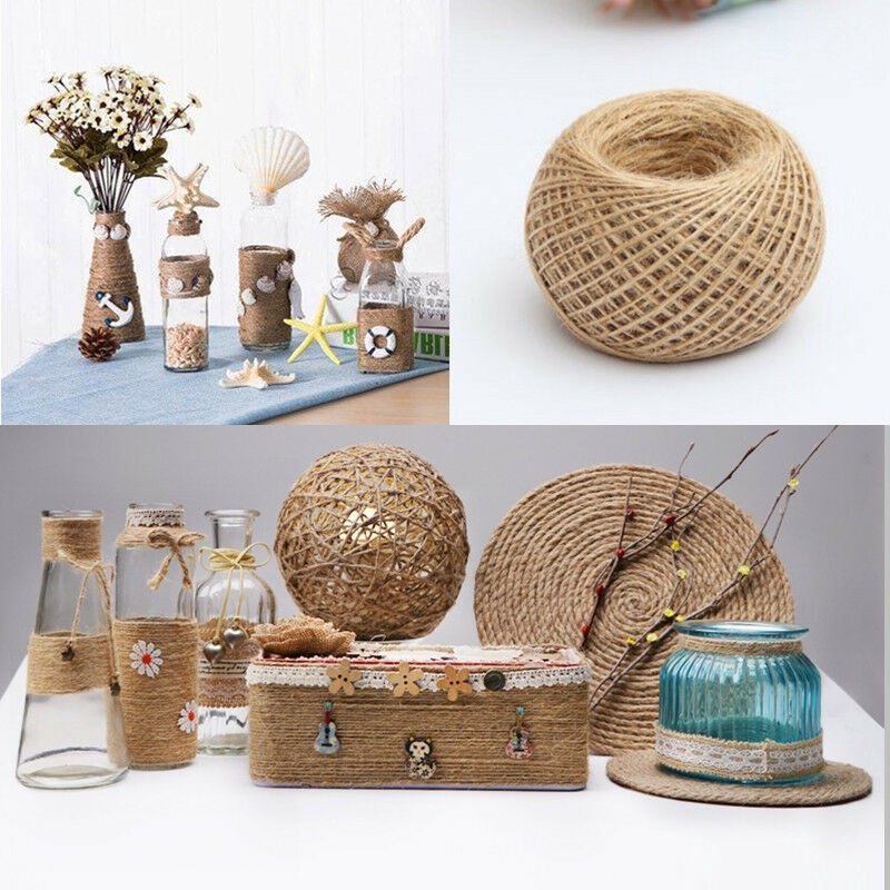 Hemp Rope 100M Twisted Craft Rope DIY Craft Artwork Decor Natural ...