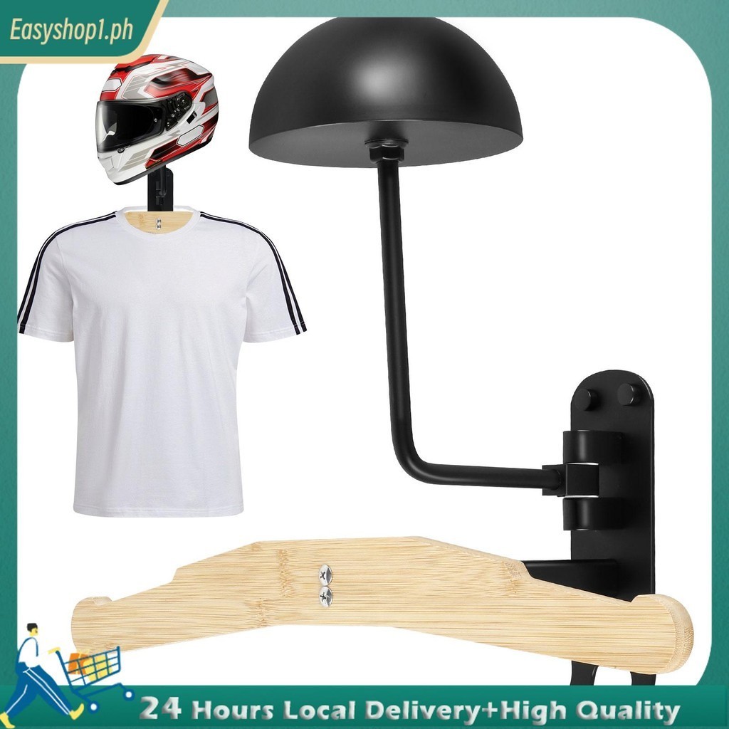 Motorcycle Helmet Rack 180° Rotation Heavy Duty Wall Mounted Helmet ...