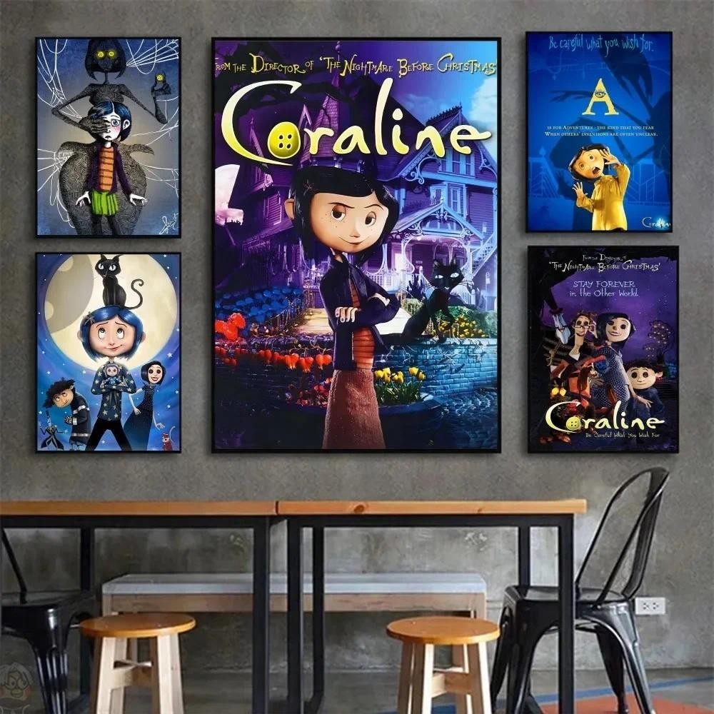 Coraline Movie HD Poster pc HighQuality Wall Art Kawaii Cat Cars Theme ...