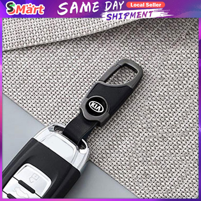 Car Keychain Metal Leather Carbon Fiber Key Holder Car Keychain Key ...