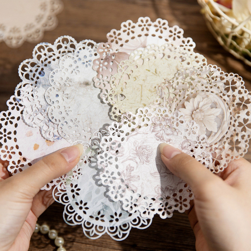 ENWEI 10 Pcs [The Story of Lace Series] Vintage Journal Stickers Hollow ...