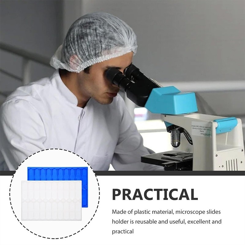 20 Capacity Plastic Microscope Slide Tray Slide Storage Plate Slides ...