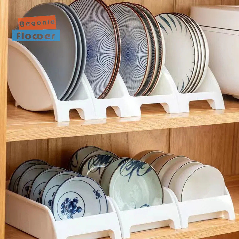 Begonia Flower 1 Pack Plastic Cabinet Rack Plate And Dish Storage Rack ...