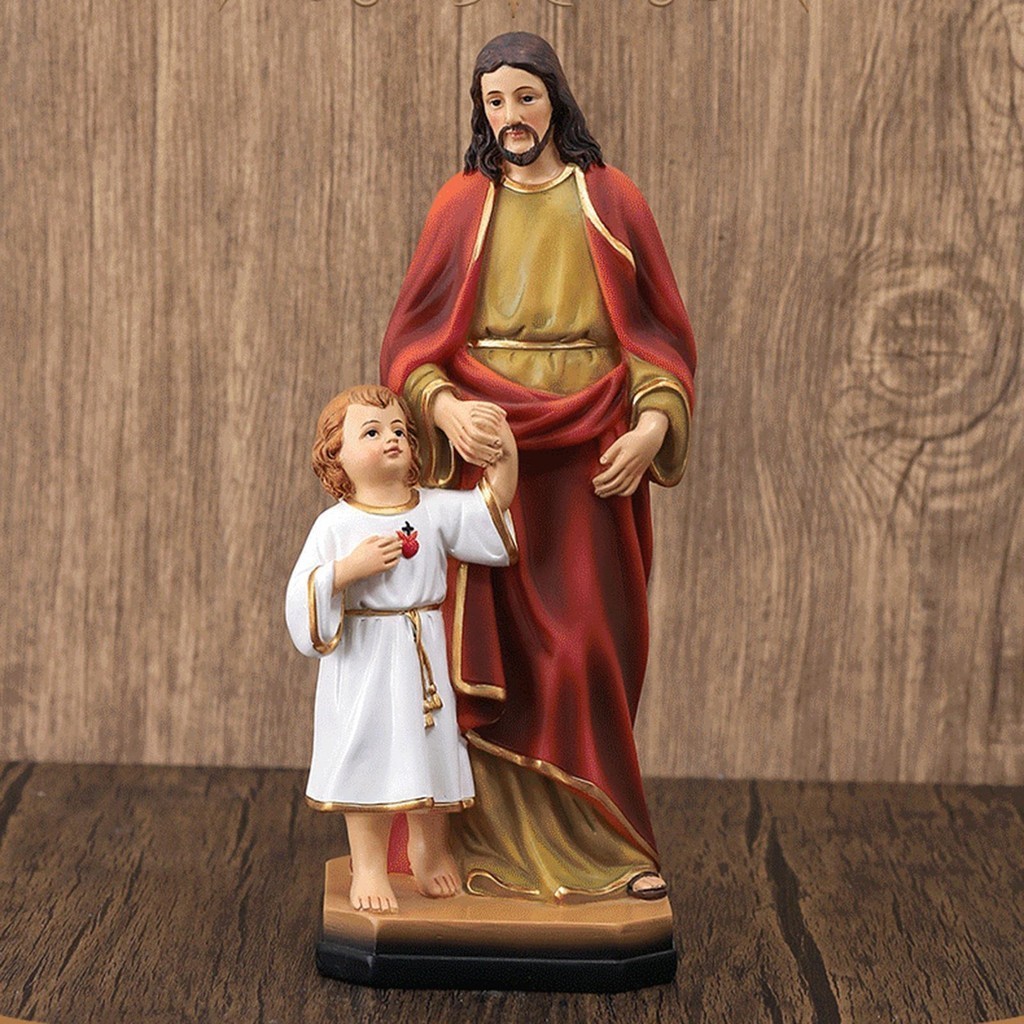 Joseph and Jesus Figurines 8.4inch Catholic Saint Figure St. Joseph ...