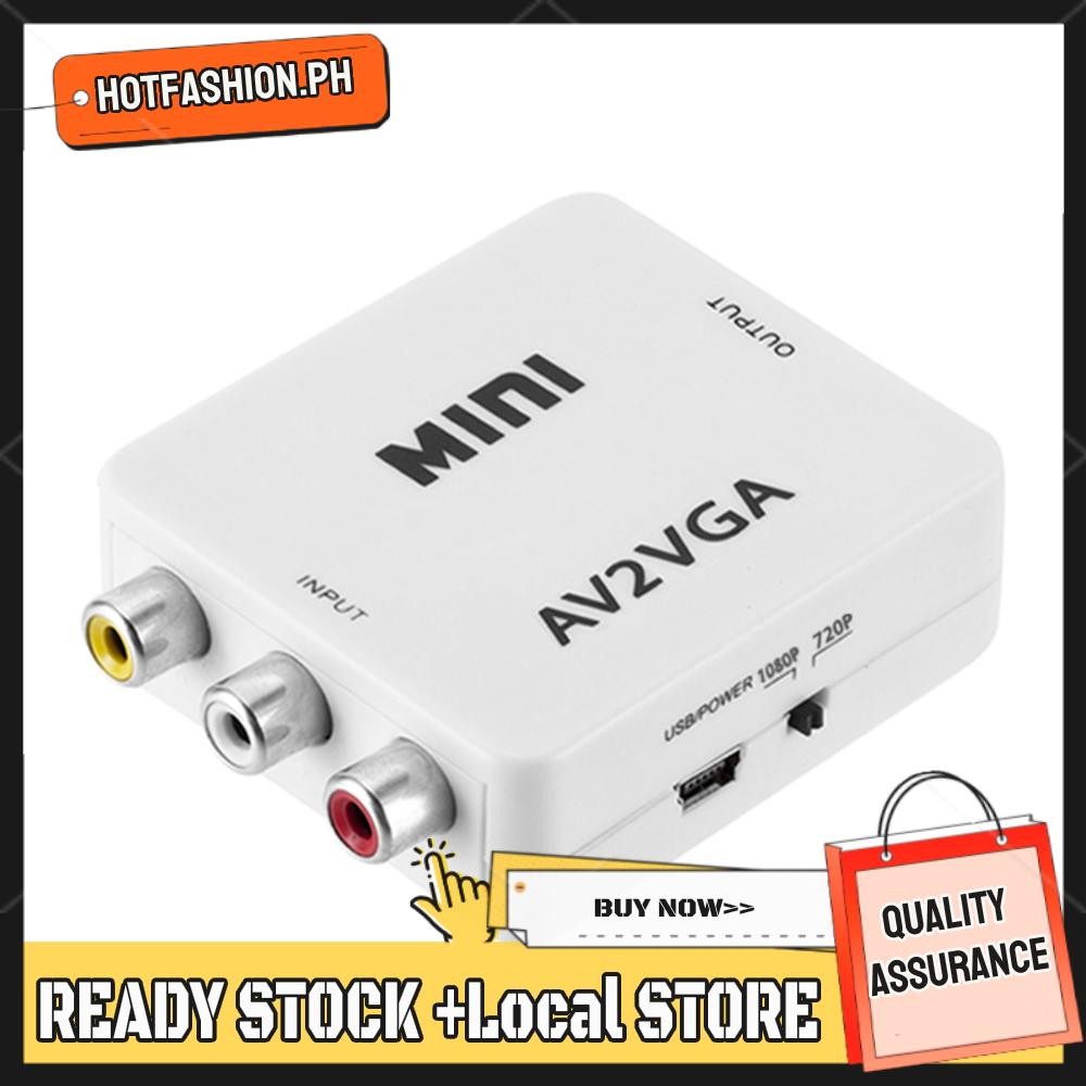 Mini HD AV2VGA Video Converter Box AV RCA CVBS to VGA Video HDTV ...