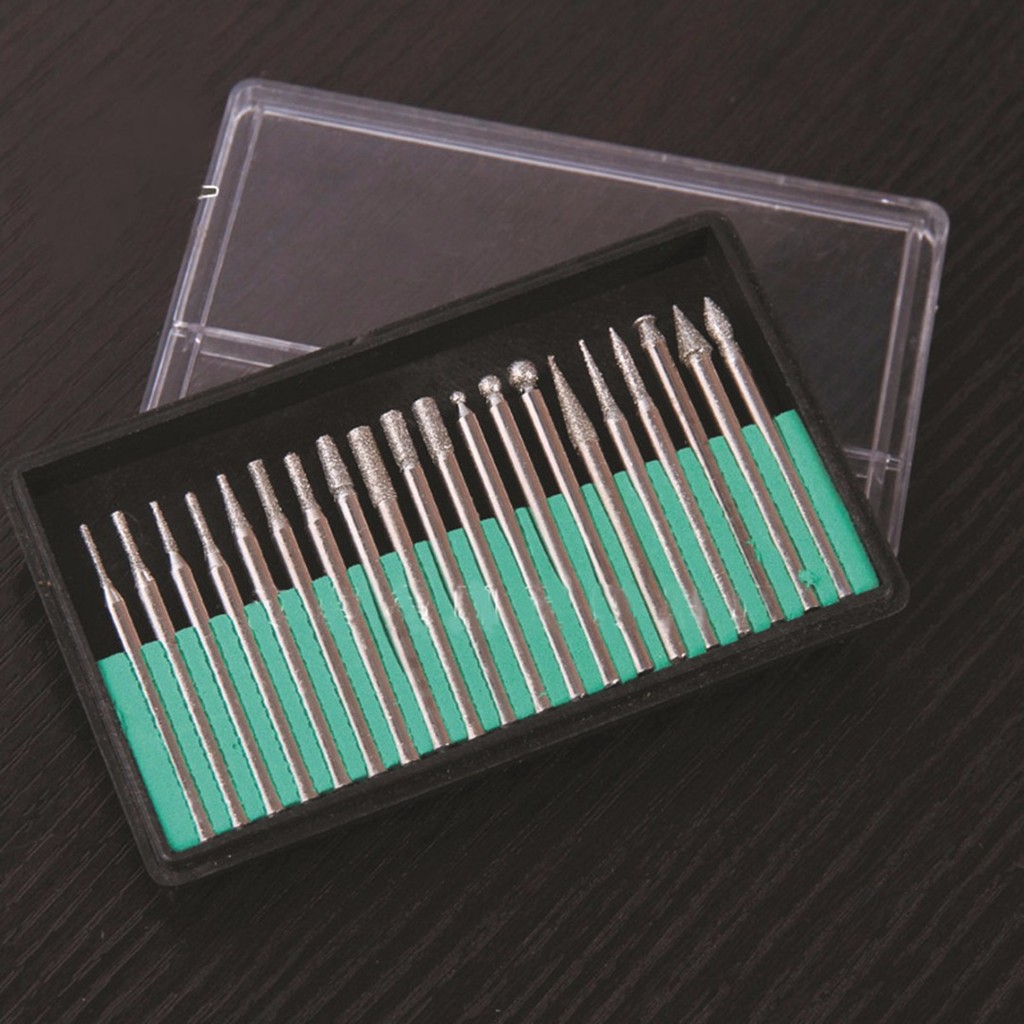 20pcs 3mm Grinding Cutting Head Drill Bits Diamond Rotary Carving ...