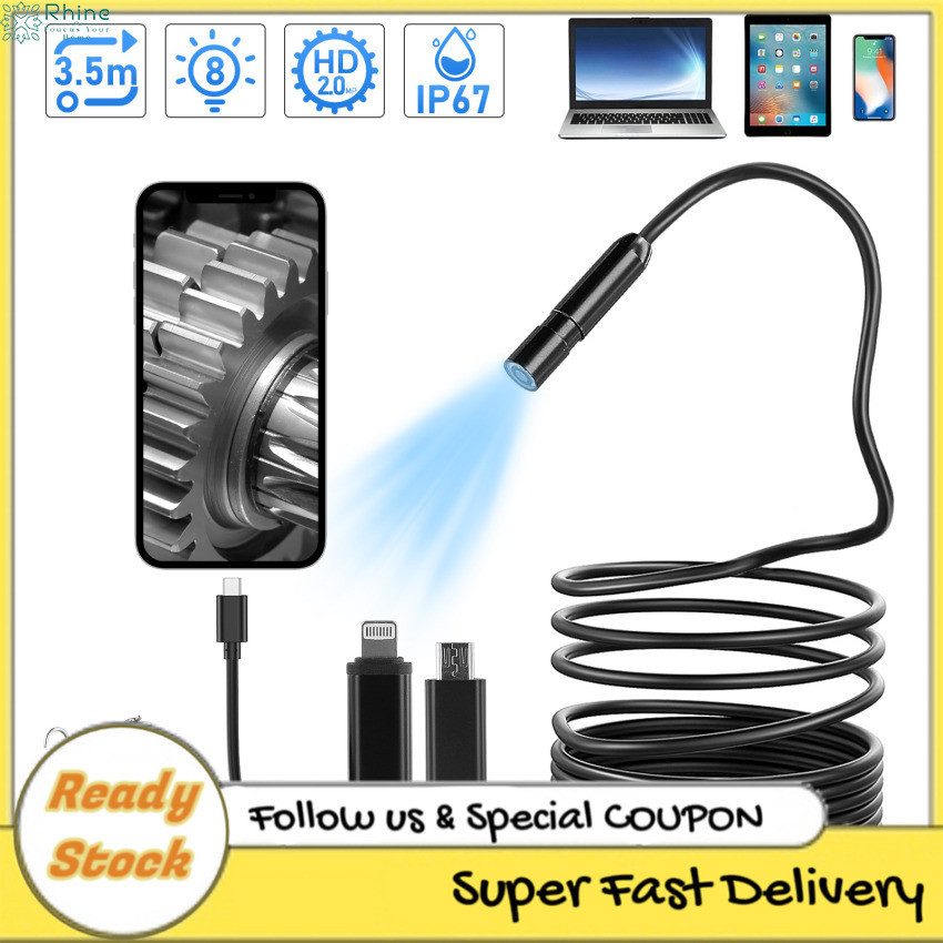 Endoscope Inspection Camera, USB Endoscope Camera Flexible Rigid Snake ...