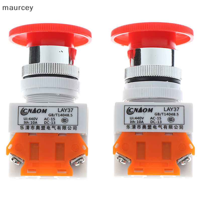 MA 1Pc Red Mushroom Cap Normally Closed Emergency Stop Push Switch ...