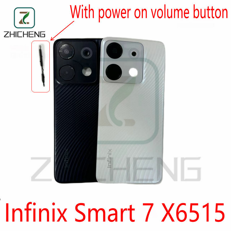 For Infinix Smart 7 X6515 battery door cover with side power volume ...