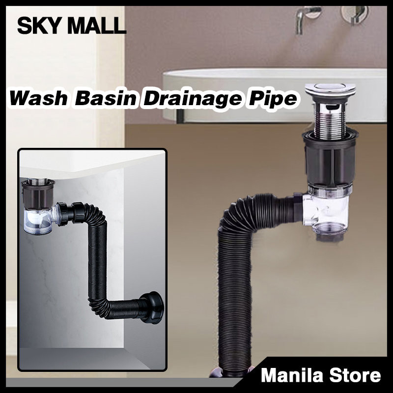Bendable Expandable Wash Basin Drainage Pipe Bathroom Kitchen Flexible ...
