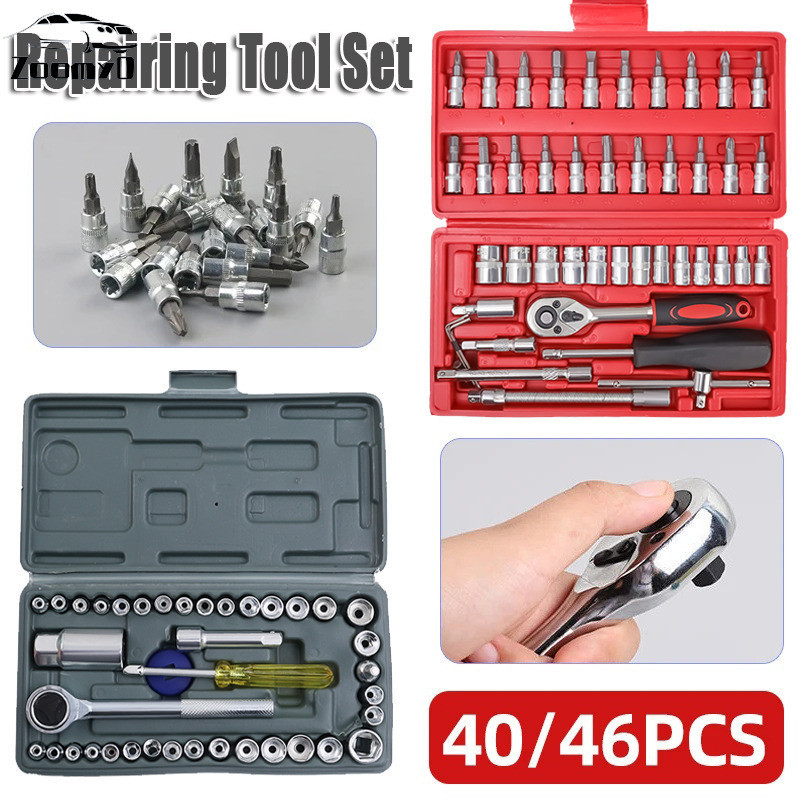 Portable Emergency Car Repair Tool Set - Ratchet Torque Wrench Combo ...