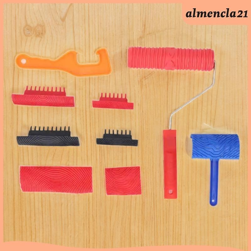 18 Piece Wood Grain Roller Painting Tool Set - Create Natural Wood Patterns Easily