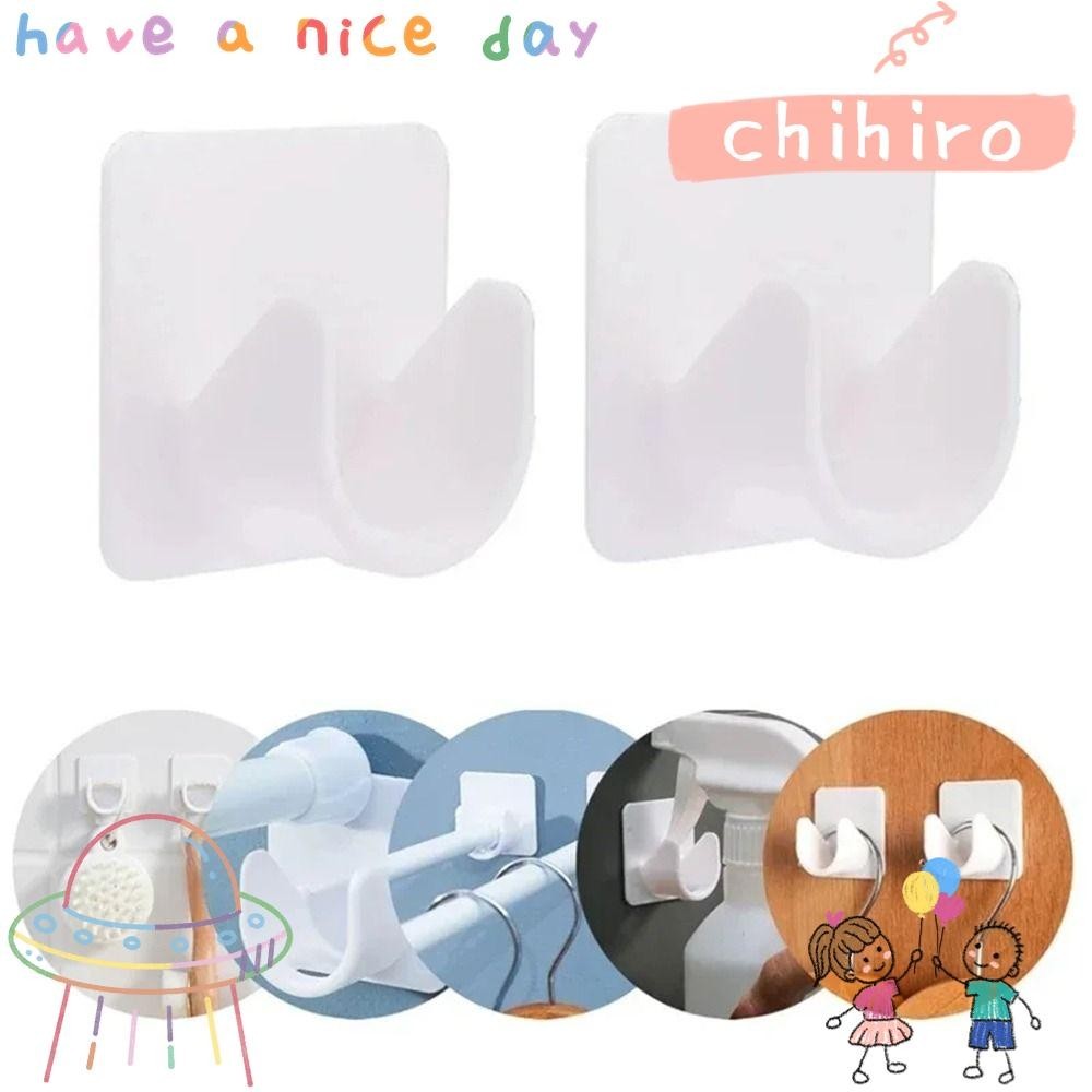 Chihiro1 2pcs Curtain Rod Hooks, Window Holders Bath Curtain Rack 