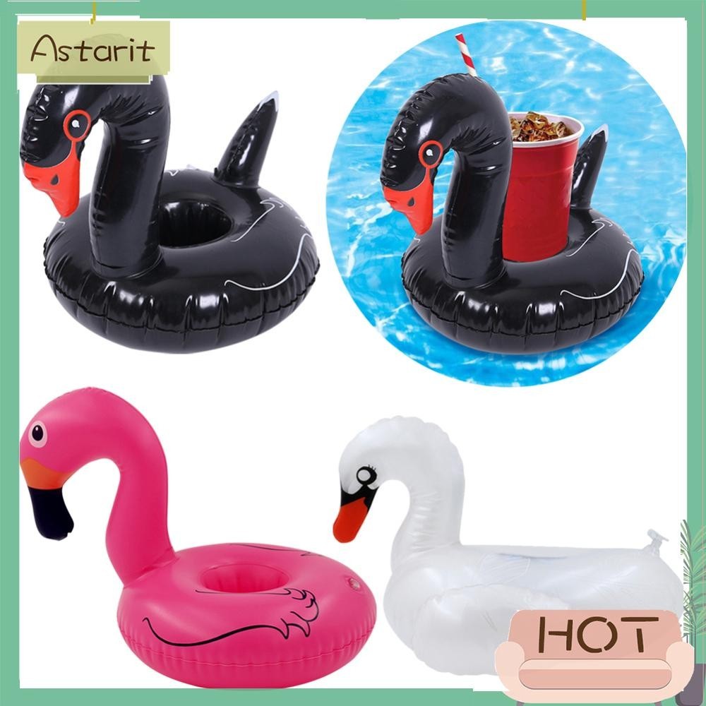 Cartoon Swan Cup Cushion PVC Water Inflatable Coasters Swimming Pool ...