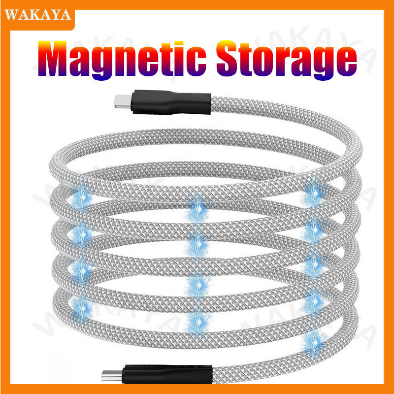 Super Fast Charging Cable Woven Magic Rope Data Cable 6A 100W Magnetic ...