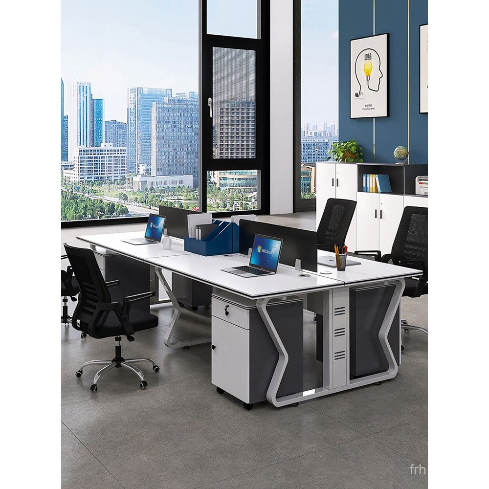 Office Desk Employee Position Simple Modern Multi-Person Office Desk ...