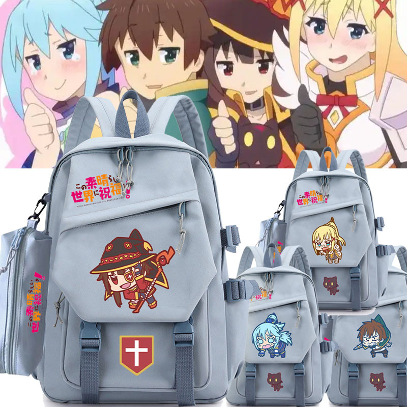 Anime Nylon Shoulder Bag Megumin / Aqua / Darkness Backpack Casual ...