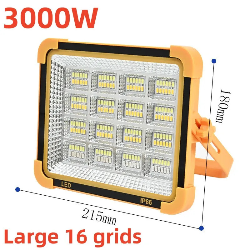 3000W New High-Power Rechargeable Solar Outdoor Portable LED Reflector ...