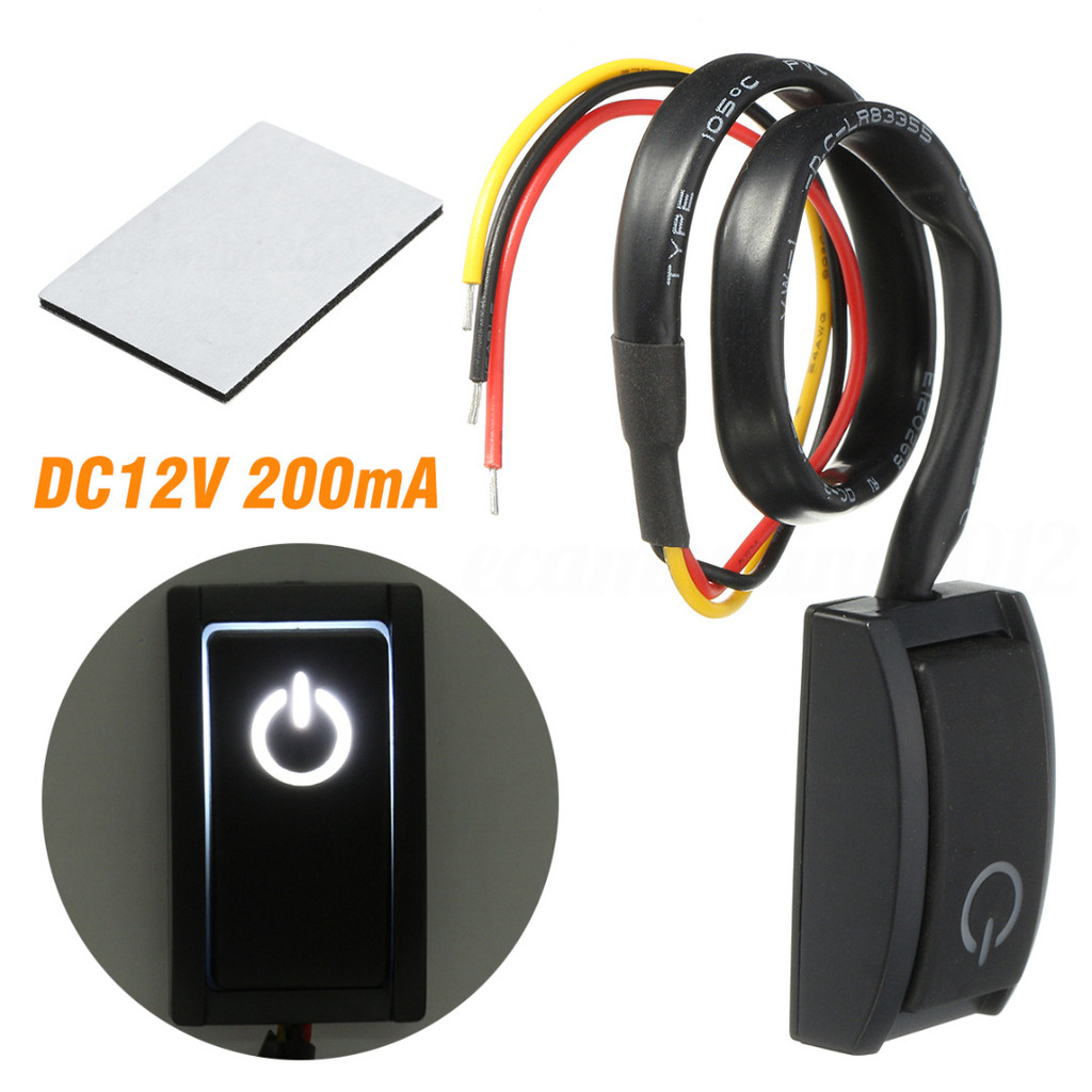 12V/200mA Car DIY Paste Type Push Button ON/OFF Latching Switch LED ...