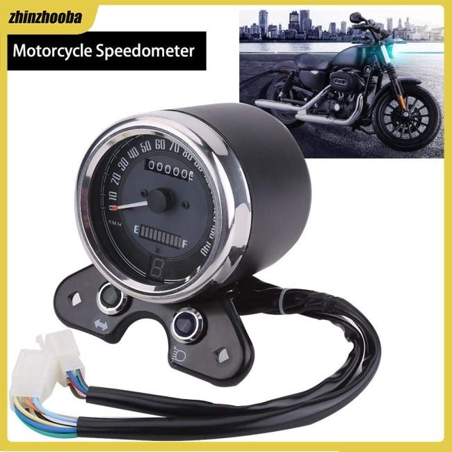 FS Motorcycle Odometer Retro Odometer Led Signal Light Kilometer Meter