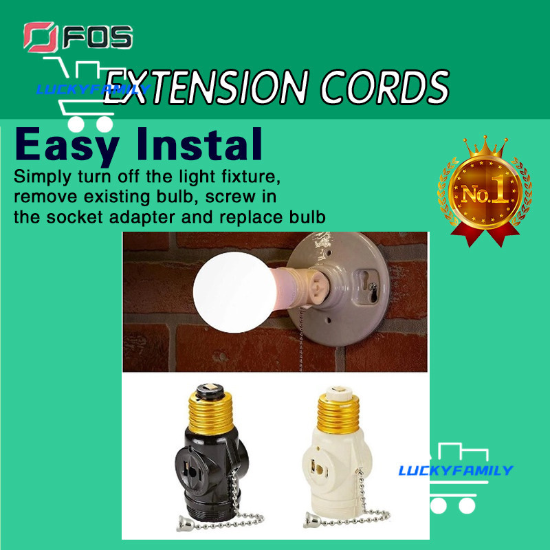 For Bulb Light ReceptaclePull Chain Socket Switch with 2 Flat Pin ...