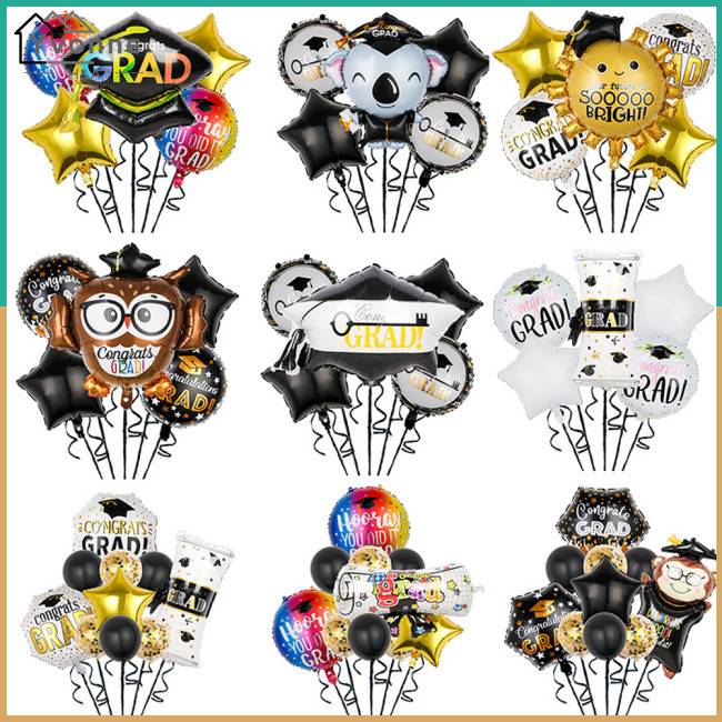 YVONNE Congrats Grad Balloon Cartoon Graduation Ceremony Aluminum Film ...