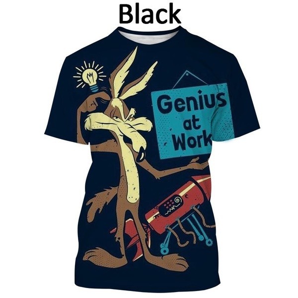 Funny Cartoon Coyote T-Shirt - 100% Cotton Casual Graphic Tee For Men & Women