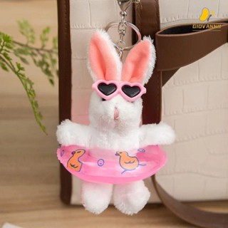 Giovanni1 Cartoon Rabbit Key Chain, Love Sunglasses Swimming Ring Plush 