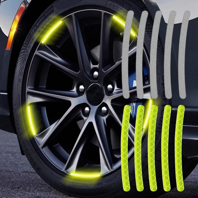 20pcs Car Wheel Hub Reflective Sticker Tire Rim Reflective Strips ...