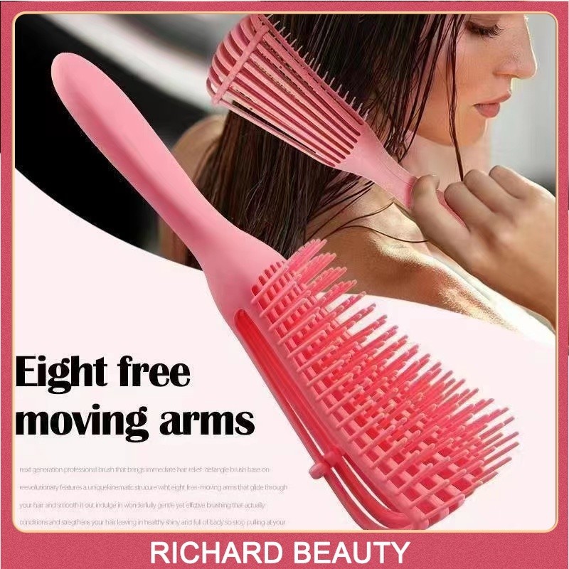 Adjustable Head Meridian Massage Comb Octopus Comb Straightens Hair ...