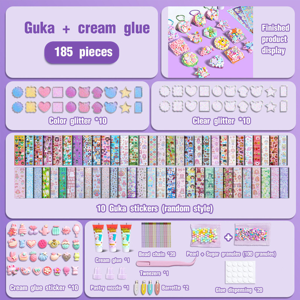 COD Guka Set Box Guka Sticker Tool Set Goo Card DIY Cream Guke Luxury ...