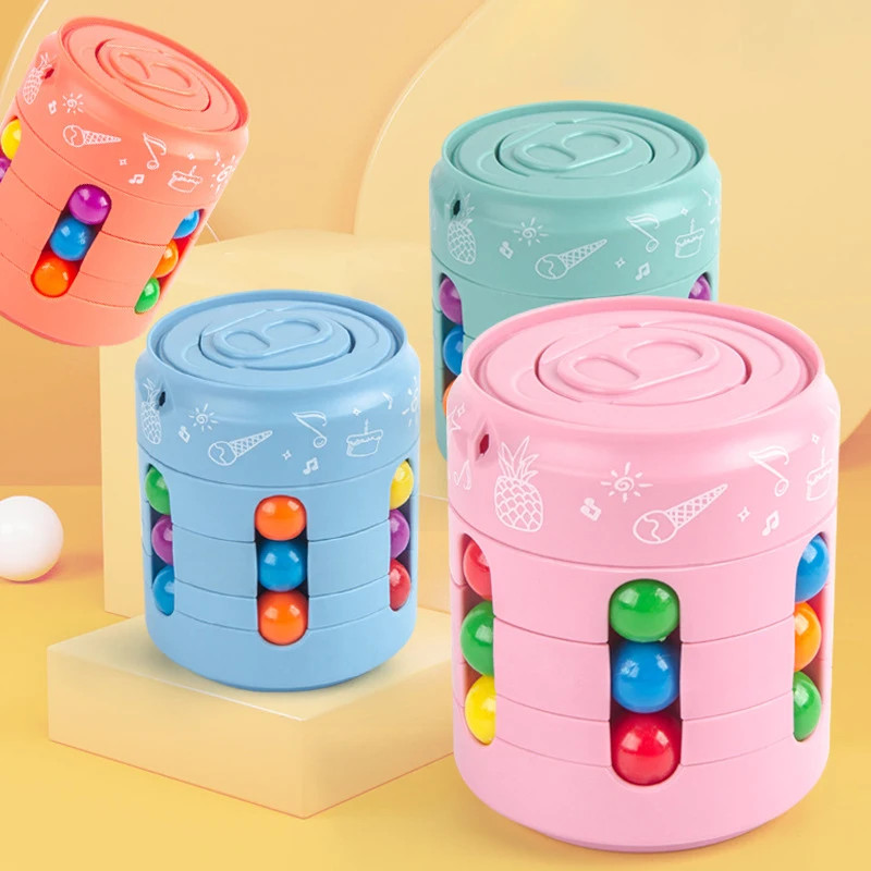 Finger Round Cube Toy Magic Rotating Bean Puzzle Rotary Game Montessori ...