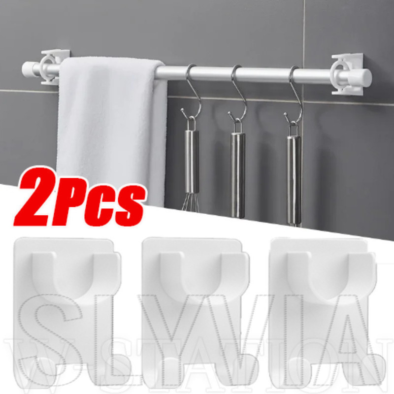 SLXC-Telescopic Rod Hook Rod Holder - Shower Rod Bracket - Self ...