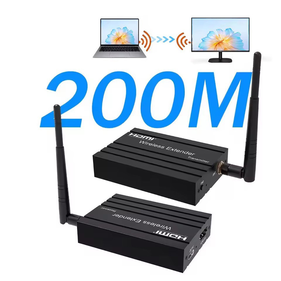 200m Wireless HDMI Extender Audio Video Transmitter or Receiver Display ...
