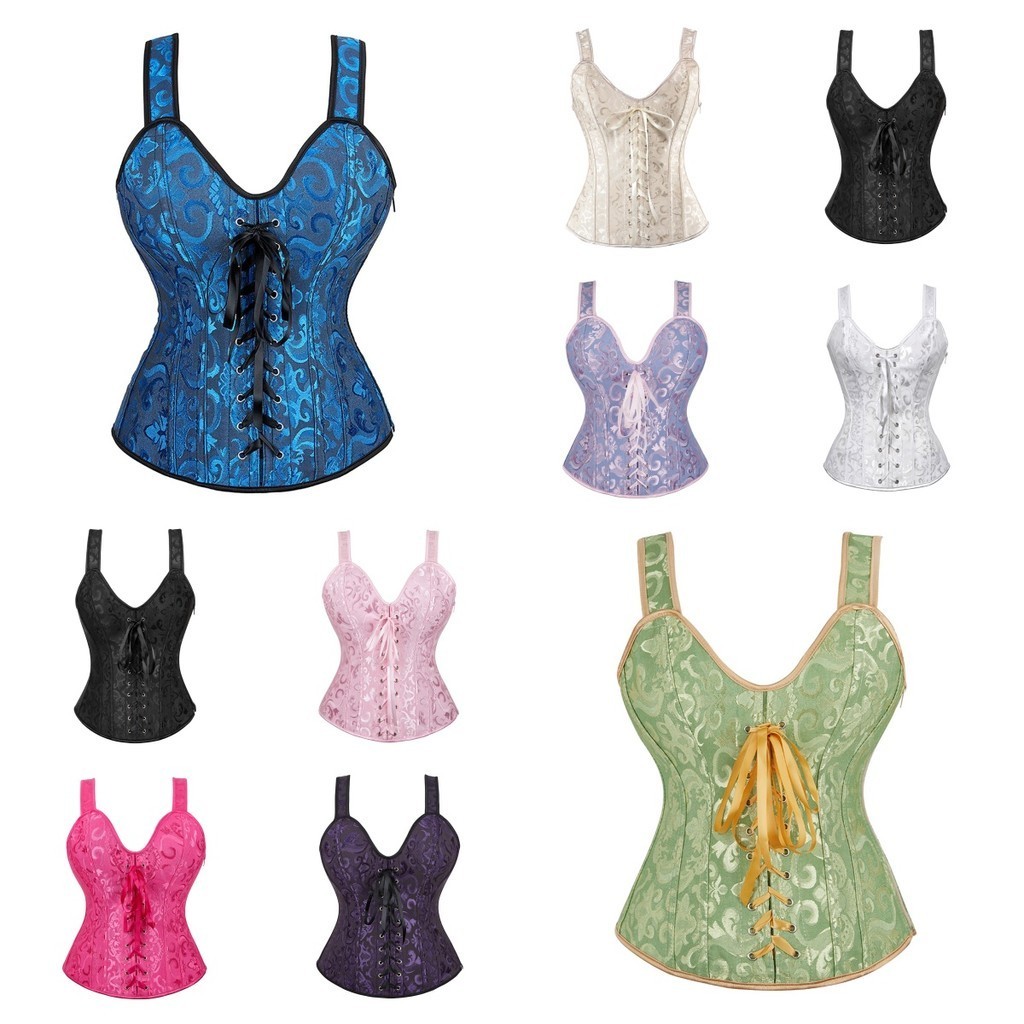 Womens Corset Tops Vintage Corsets Bridal Bustiers Push Up Bustier with ...