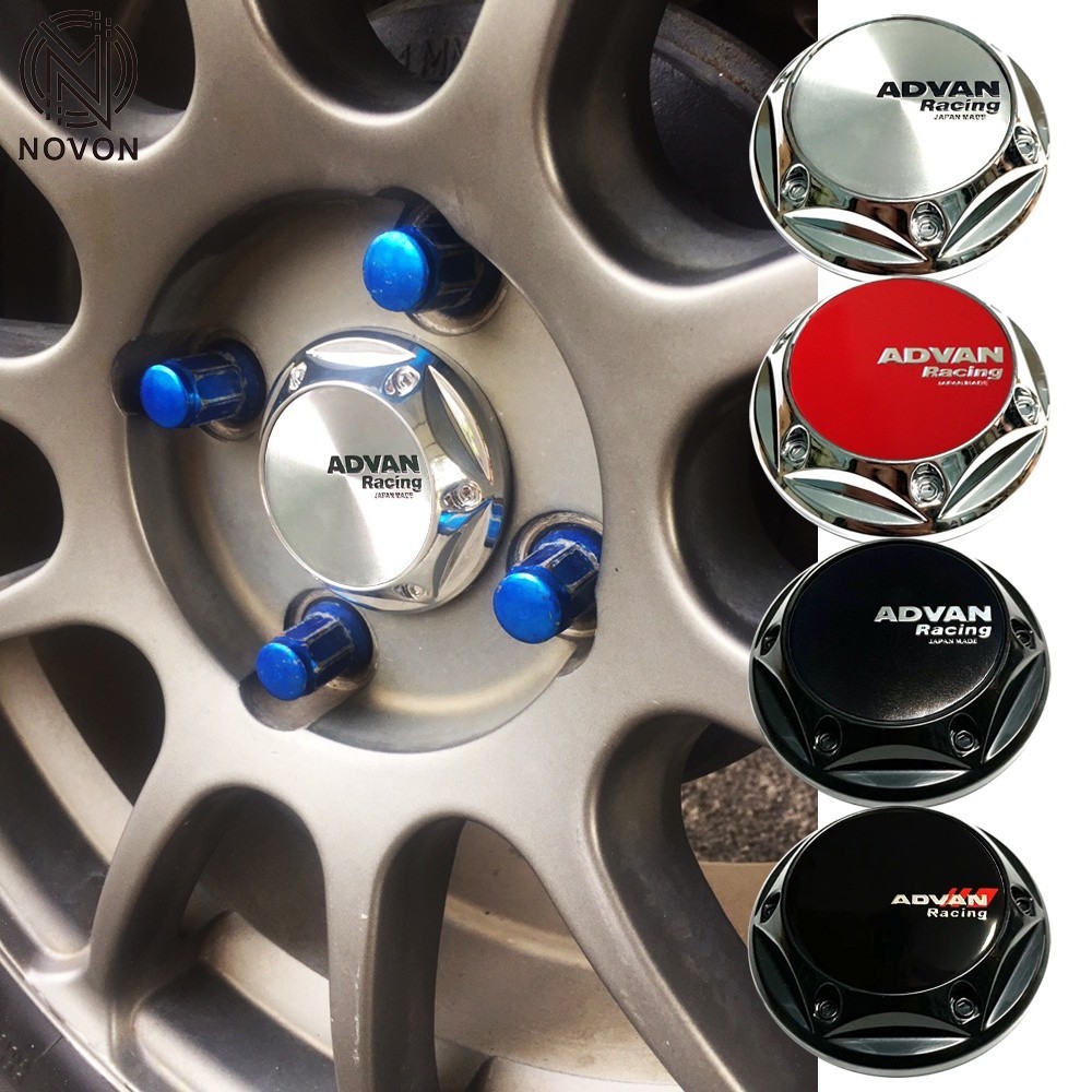 Car modification 1PC 68mm ADVAN Center Cap ADVAN Racing BLACK RED ...