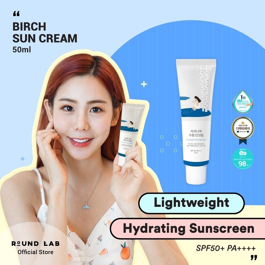 Round Lab Sunscreen Birch Juice Moisturizing Sun Cream SPF 50+ PA ...