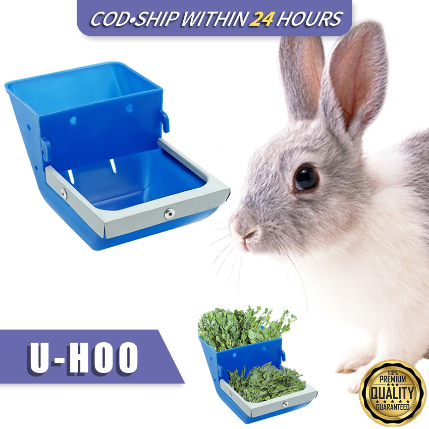 4 Inch Rabbit Feeder Feeds Container for Rabbit and Other Pets Plastic ...